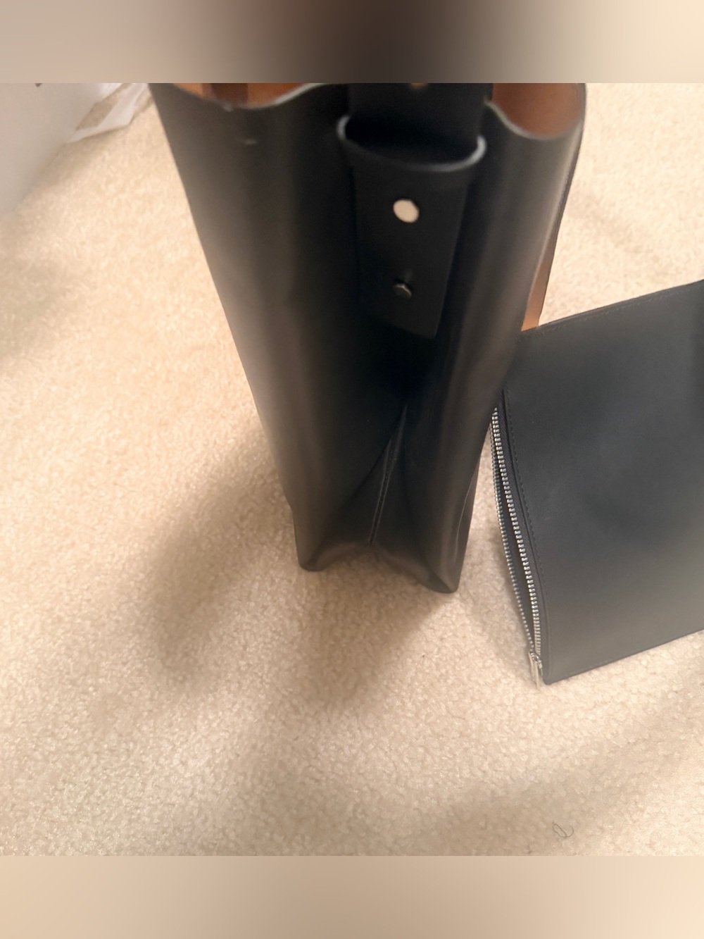 COS Black Leather Tote with Tan Interior - Picture 3 of 13